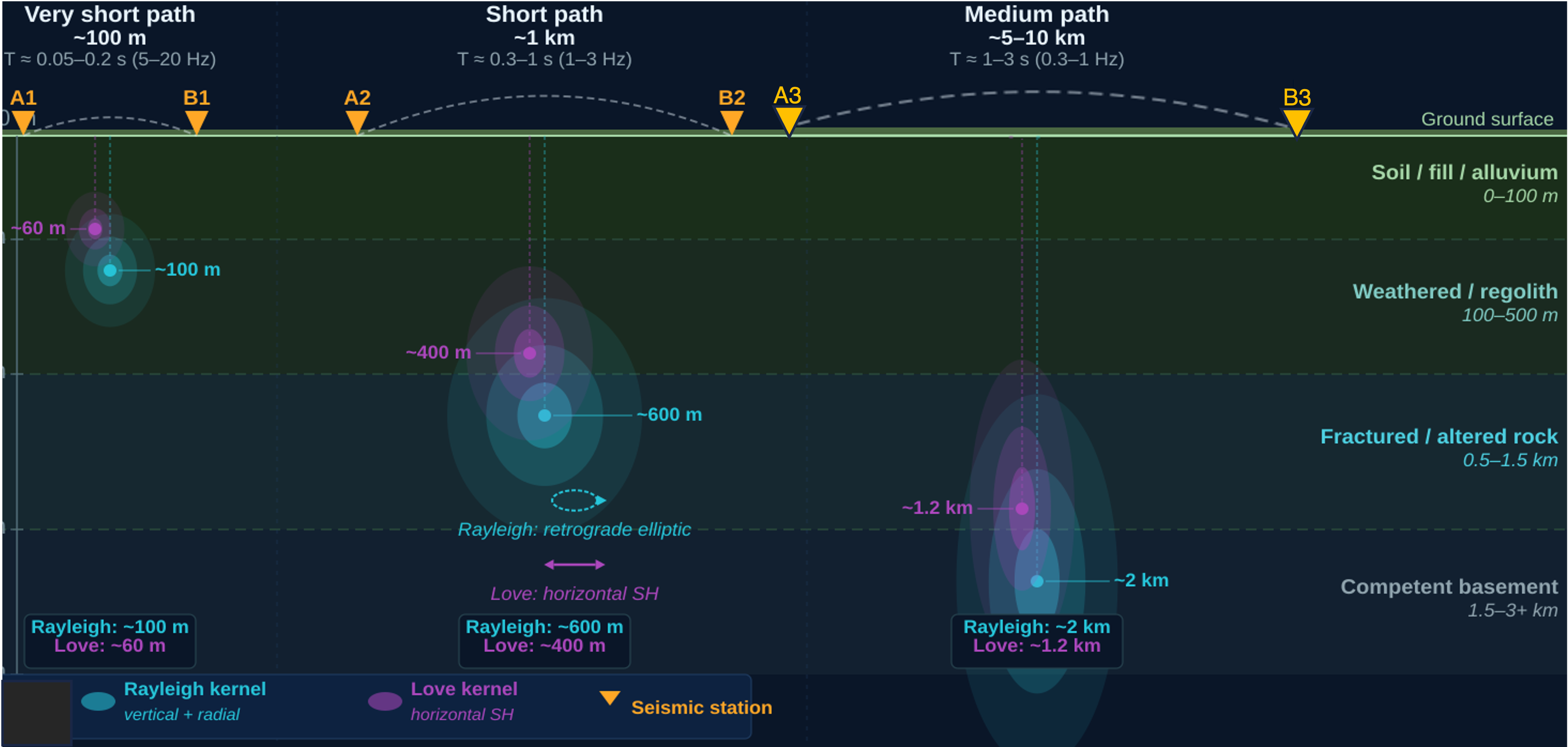 Depth sensitivity kernels for Love and Rayleigh waves